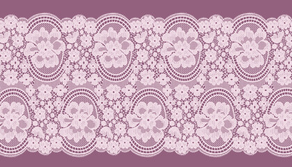 Wide Lace Trim With Big and small flowers.