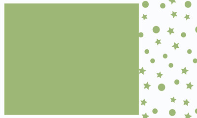 green background with stars and circles on the sides