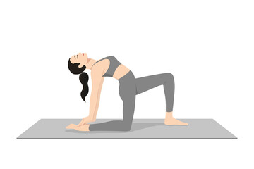 Camel Pose Variation One Leg In Front, Ustrasana Variation One Leg In Front