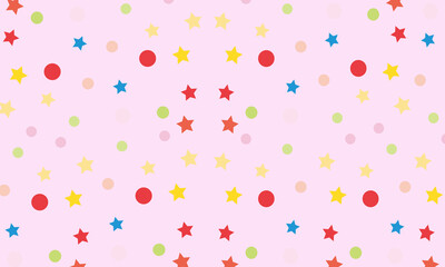 peach background with many circles and stars