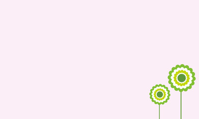 purple background with flowers in the bottom corner