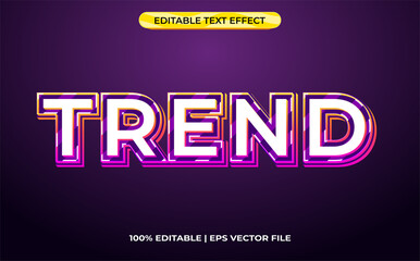 trend 3d text effect with neon theme. colorful typography template for modern tittle