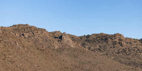 Rocky Desert Mountain Nature Landscape. Sunny Blue Sky. Nevada, United States of America. Nature Background.