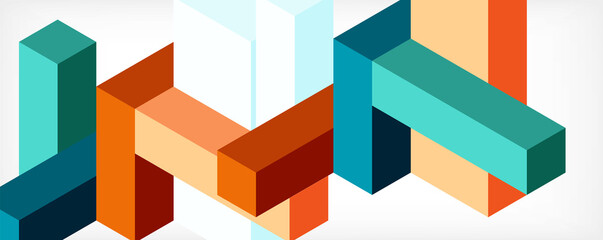 Abstract background. 3d cubes, cubic elements and blocks. Techno or business concept for wallpaper, banner, background, landing page