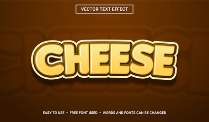 Cheese Editable Vector Text Effect