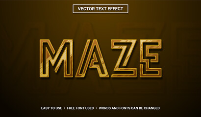 Maze Editable Vector Text Effect
