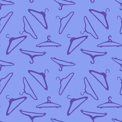 Cartoon seamless clothes hangers pattern for fabrics and wrapping paper and packaging and notebooks and shops and kids