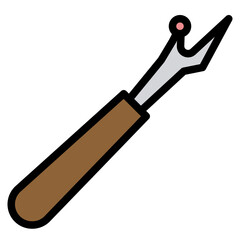 seam ripper outline filled color icon