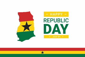 Ghana Republic Day. Vector Illustration. The illustration is suitable for banners, flyers, stickers, cards, etc. - obrazy, fototapety, plakaty