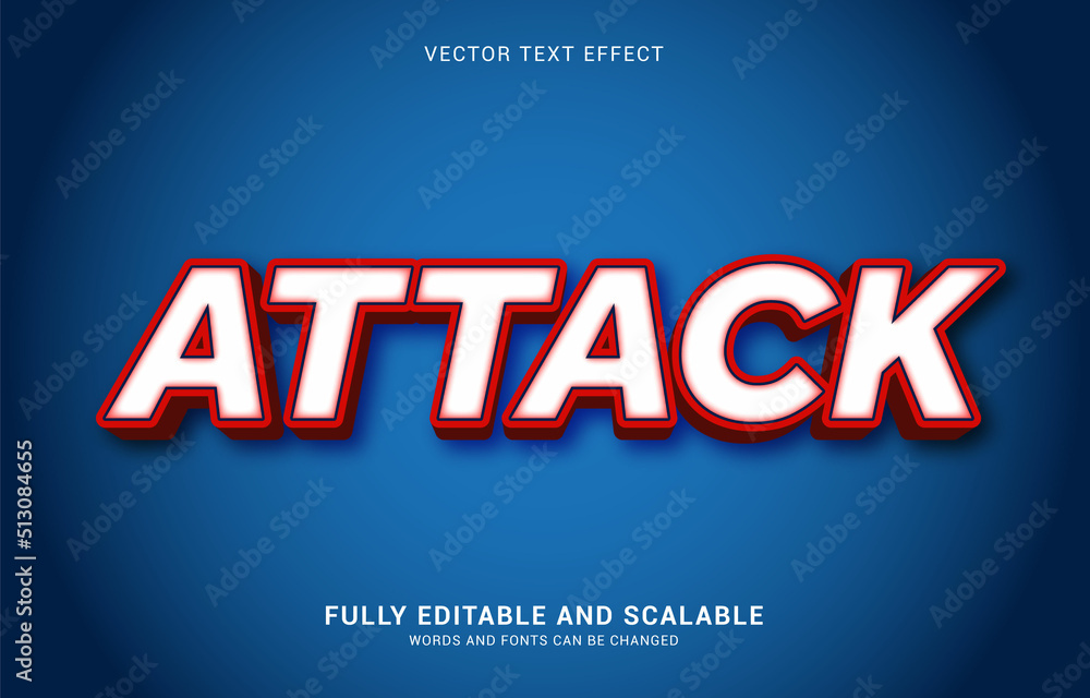 Wall mural editable text effect, Attack style