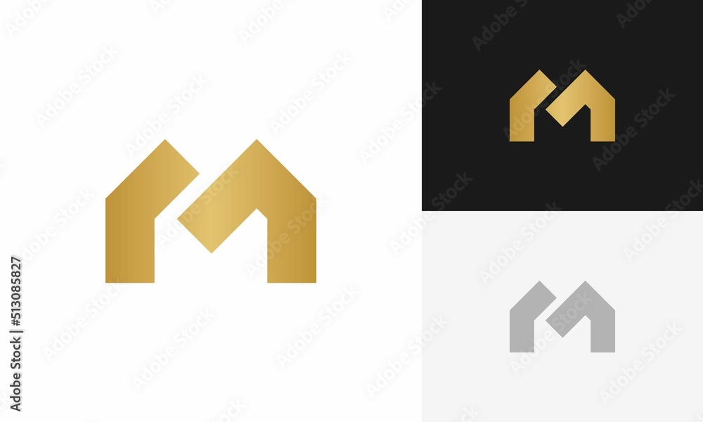 Wall mural letter m initial logo abstract design