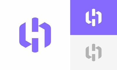 Fototapeta premium letter H initial logo abstract design