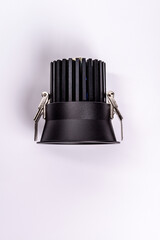 Recessed LED round lamp on a white background