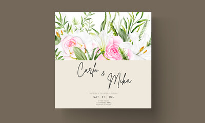 beautiful floral wreath wedding invitation card template