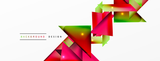 Abstract background. Simple color geometric shapes composition with 3d effect, lights and shadows. Vector Illustration For Wallpaper, Banner, Background, Card, Book Illustration, landing page