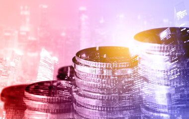 Finance and money technology background concept of business prosperity and asset management ....