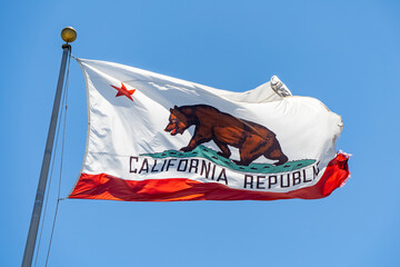 California state flag waving in the wind.  © Olga