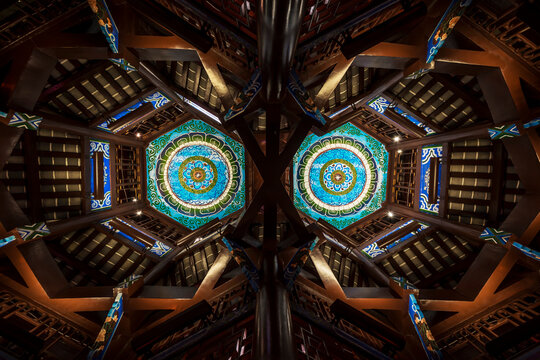 chinese new year and traditional building in Chengdu