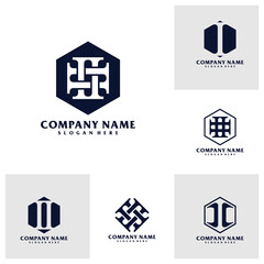 Set of Letter I Logo Design Template. Initial I logo concept vector. Emblem, Creative Symbol, Icon