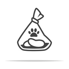 Dog poop in bag icon transparent vector isolated