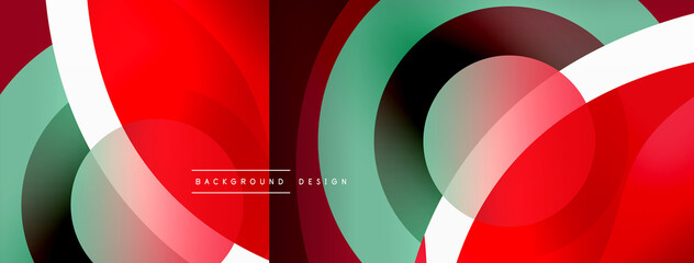 Creative geometric wallpaper. Minimal abstract background. Circle wave and round shapes composition vector illustration for wallpaper banner background or landing page