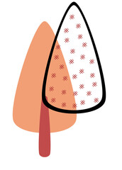 Cute Tree with Scribble Illustration