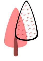 Cute Tree with Scribble Illustration