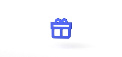 Gift box Isolated on background, icon, 3d rendering.