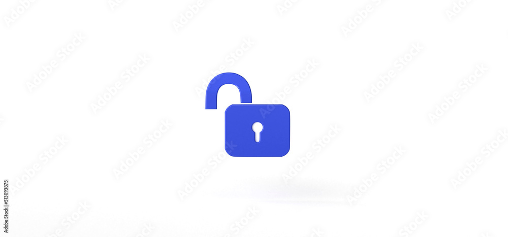 Poster padlock with smartphone isolated on background, icon, 3d rendering.
