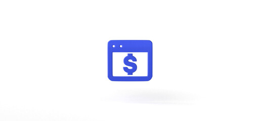 Online payment Isolated on background, icon, 3d rendering.