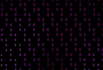 Fototapeta na wymiar Dark purple vector layout with banking symbols.