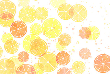 背景素材_柑橘系_水彩風