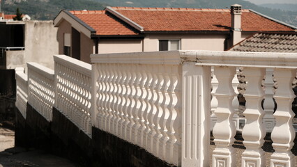 Vintage white fence in private sector, Montenegro