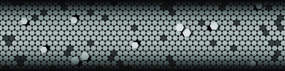 Abstract Hexagon gray background with light and shadow. Modern Vector illustration
