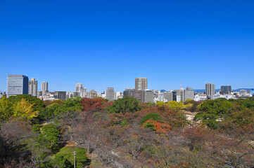 Fototapeta na wymiar 福岡城「天守台跡からの眺め」