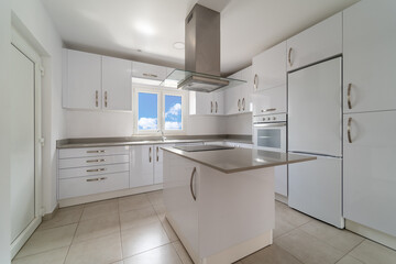 Bright Kitchen Interior, Inside a New Home, House Apartment. Modern Concept For Interior Design And Architecture.