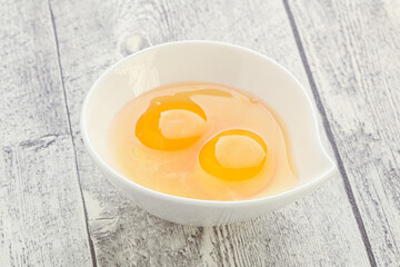 Chicken egg in the bowl