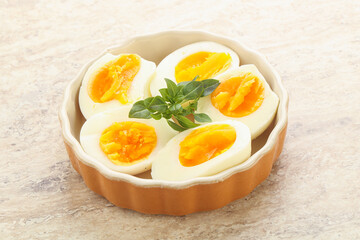 Boiled chicken egg for breakfast