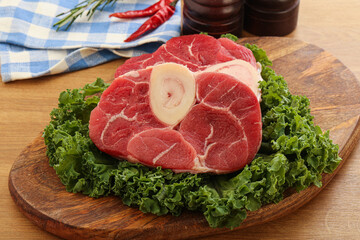 Raw ossobuco beef meat for cooking