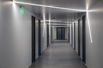 modern lighting in the corridor of the medical institution
