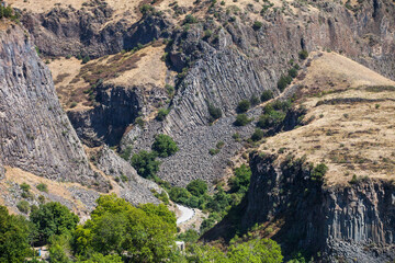 Garni gorge. Armenia. Symphony of stones from afar