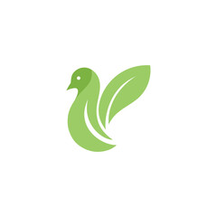 Bird leaf logo design template vector illustration