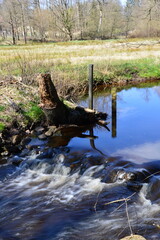 Landscape in Spring at the River Warnau in the Village Borg, Lower Saxony