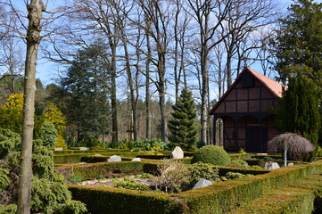 Cemetery in Spring in the Village Borg, Lower Saxony