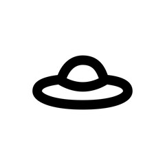 Simple woman hat icon, Vector outline icon on white background.