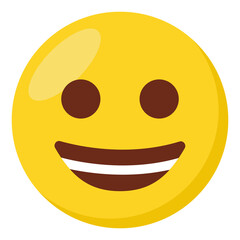 Happy face expression character emoji flat icon.