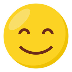 Happy face expression character emoji flat icon.
