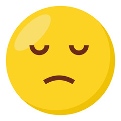 Sad face expression character emoji flat icon.