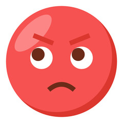 Angry face expression character emoji flat icon.