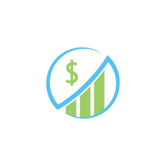 Money stats logo design template vector illustration